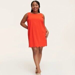 Kate Spade New York x Target Red Scalloped Mini Shift Small Red Sleeveless Dress